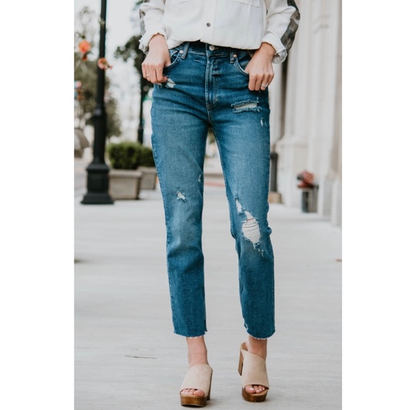 Free People Denim - 🆕 Free people high slim straight leg jeans ripped